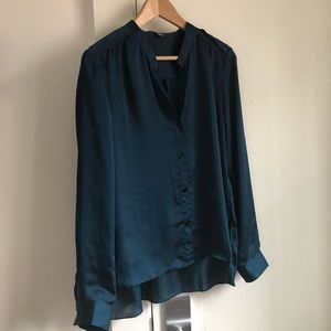 Kenneth Cole teal shirt, silky flowing blouse